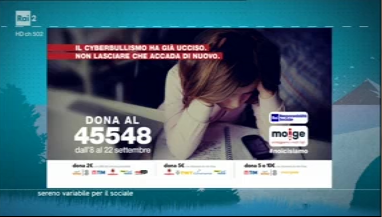 La campagna contro il cyberbullismo del MOIGE a “Sereno Variabile”